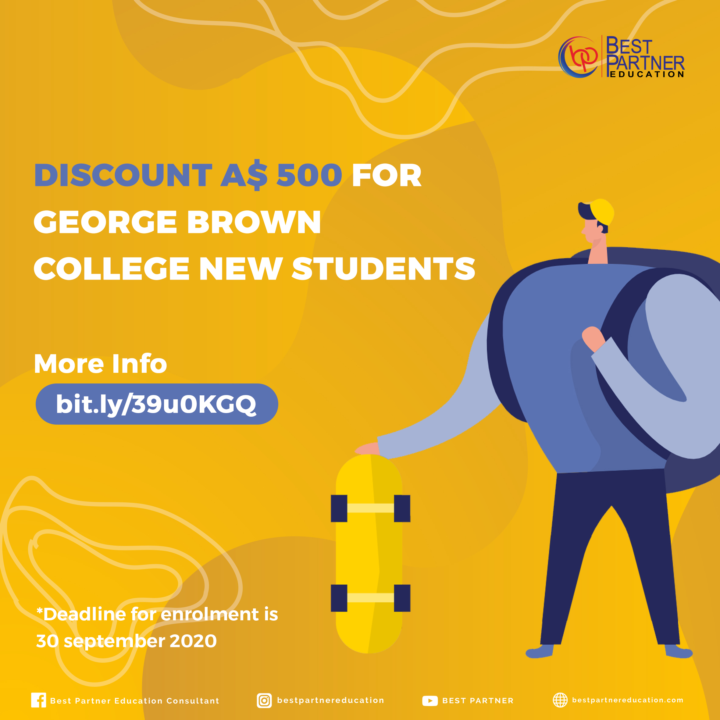 DISCOUNT A$ 500 FOR GEORGE BROWN COLLEGE NEW STUDENTS